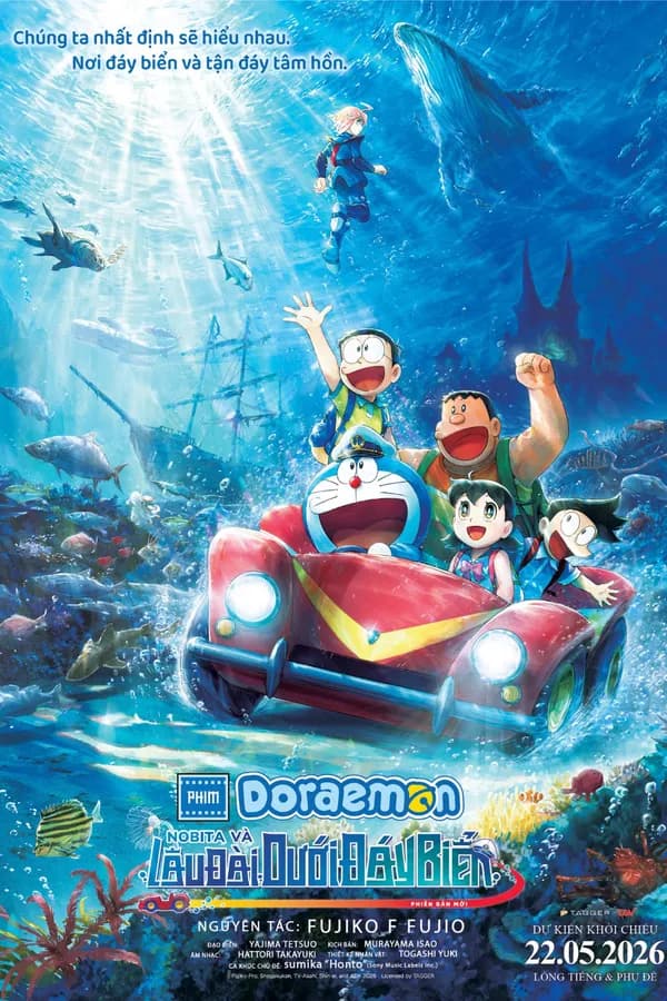 Poster Doraemon: Phiên bản mới - Nobita Và Lâu Đài Dưới Đáy Biển